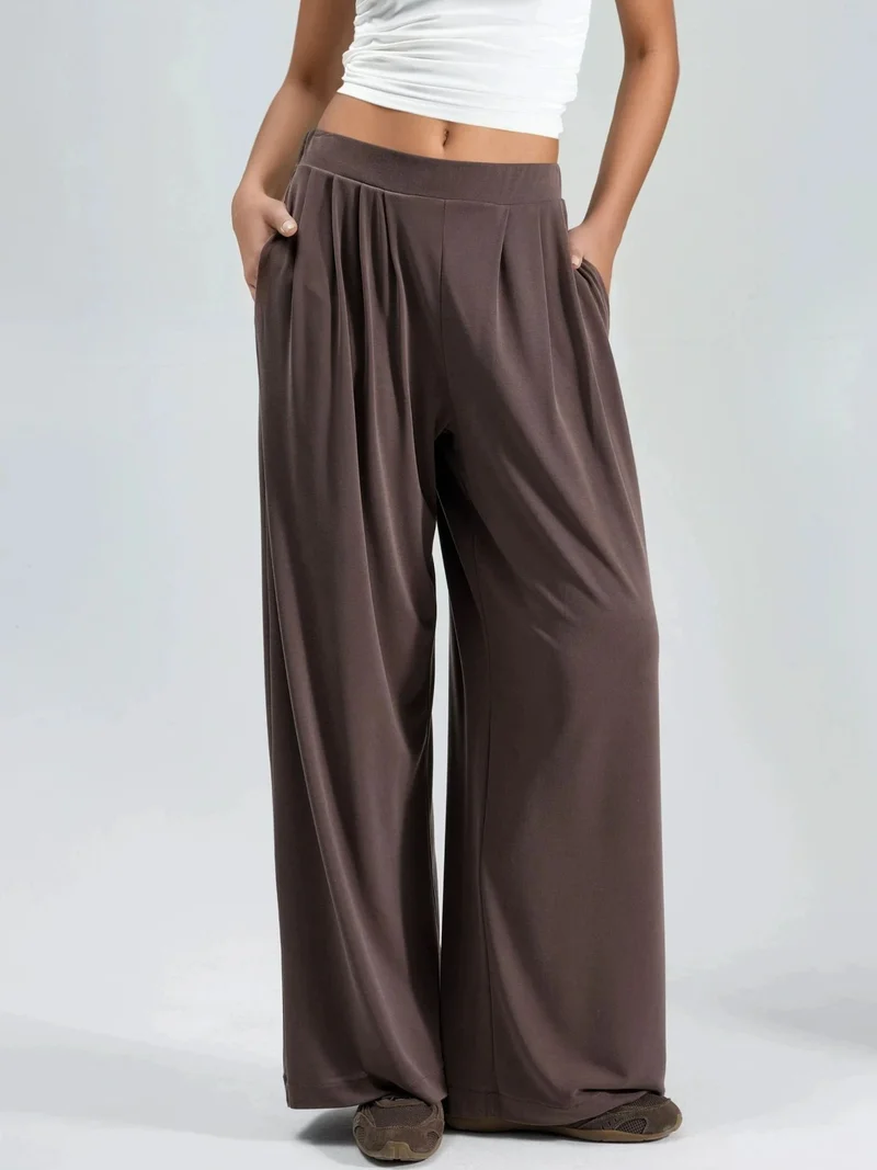 Busem BUSEM Pleated Wide Leg Pants with Pockets